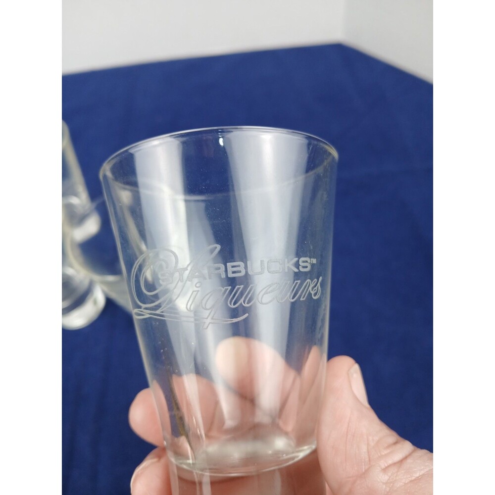 Starbucks Liqueurs Espresso Etched Double Shot Glasses Set Of 4
